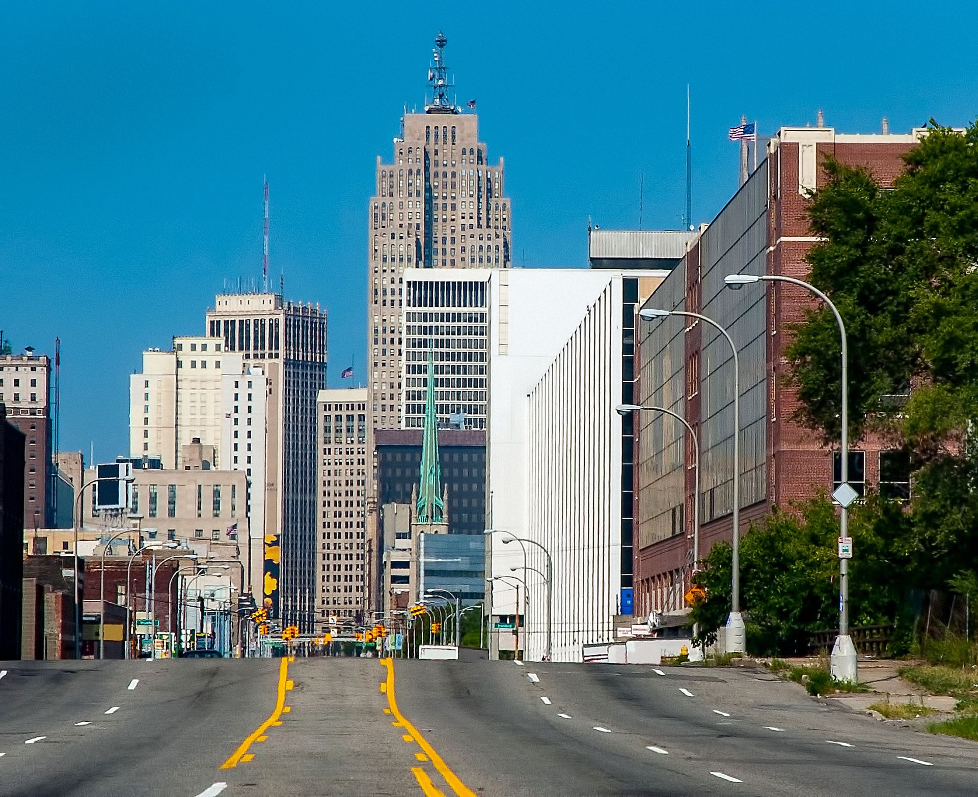Road to Downtown Detroit